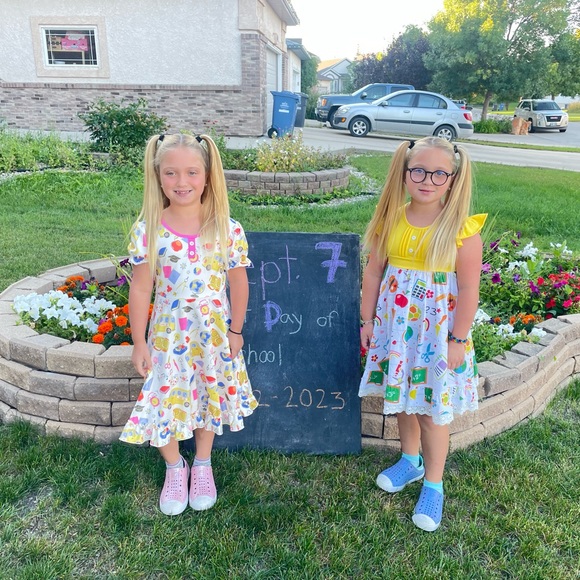 Set of Chris n Missy Back to School Girl’s Dresses size 8 - Picture 6 of 7